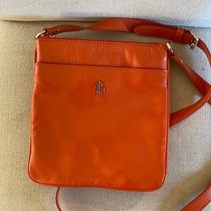 Cole Haan Patent Leather Crossbody Bag Purse Orange